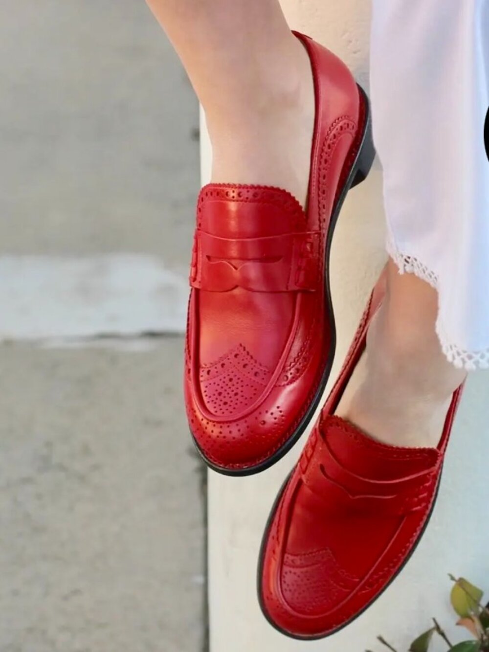 The Office of Angela Scott- Red Ms. Charlotte loafers